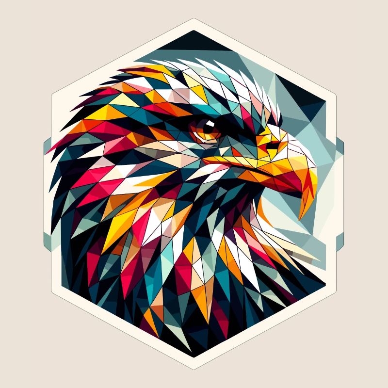 Pygargue à queue blanche dans la représentation polygonale