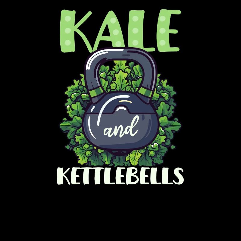 Athlète végétalien Kale et kettlebells