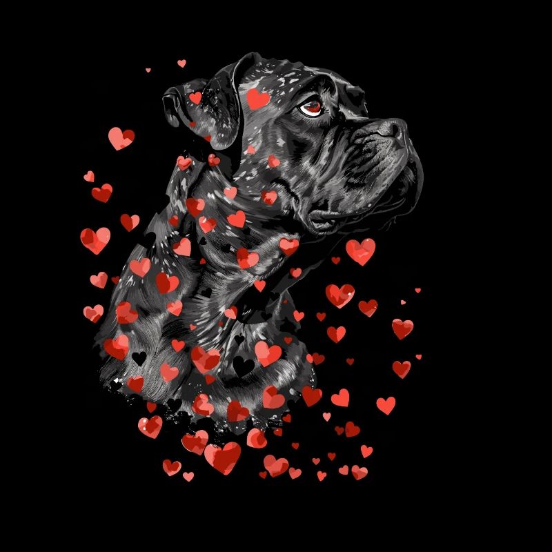 Cane Corso Hund mit Herzen für Cane Corso