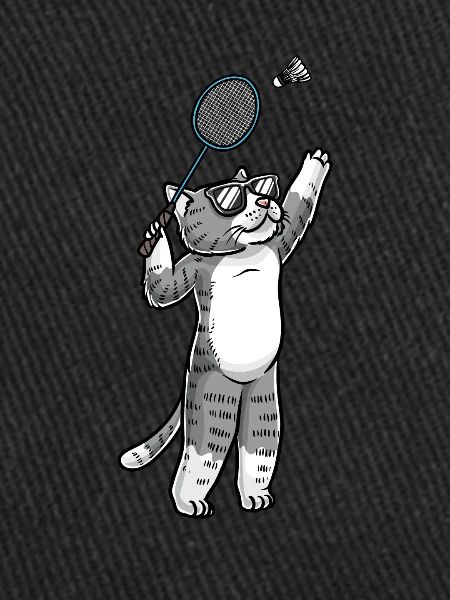 Funny badminton cat