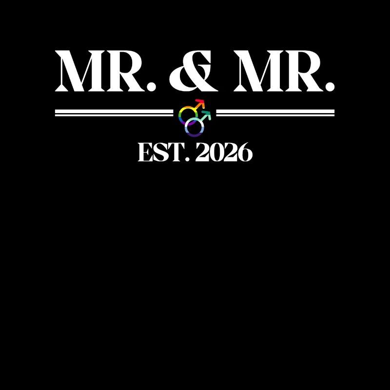 Mr. & Mr. Est. 2026 Gay Pride Hochzeit Homo-Ehe