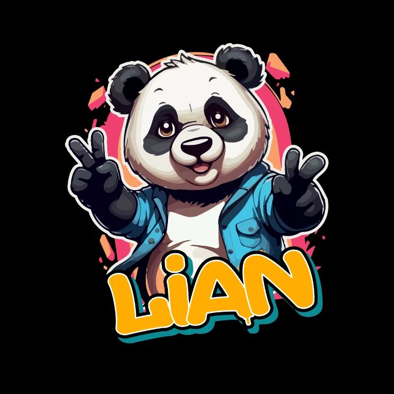 LIAN - Beau prénom de garçon avec un panda cool