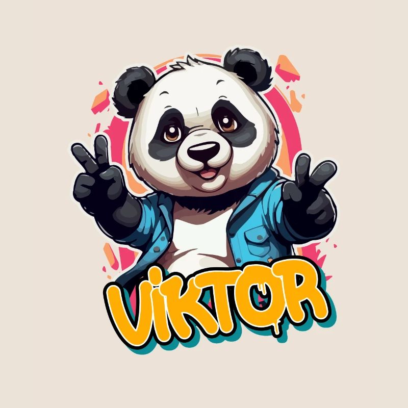 VIKTOR - Handsome boy name with cool panda