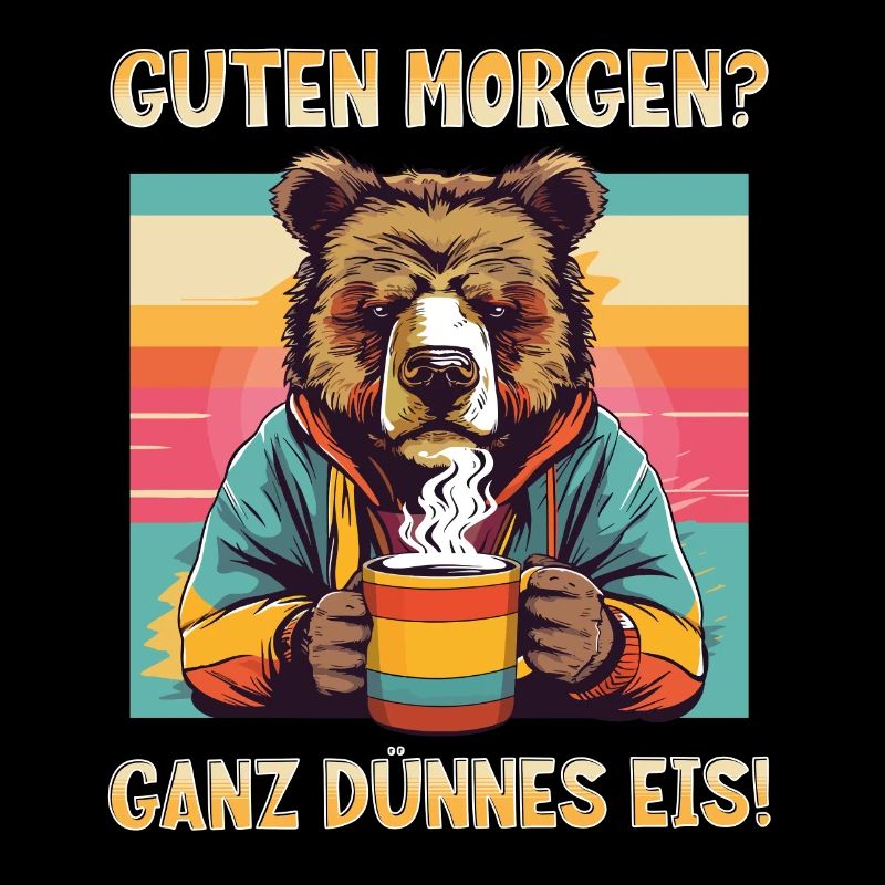 Good Morning Very Thin Ice Bear Coffee Funny