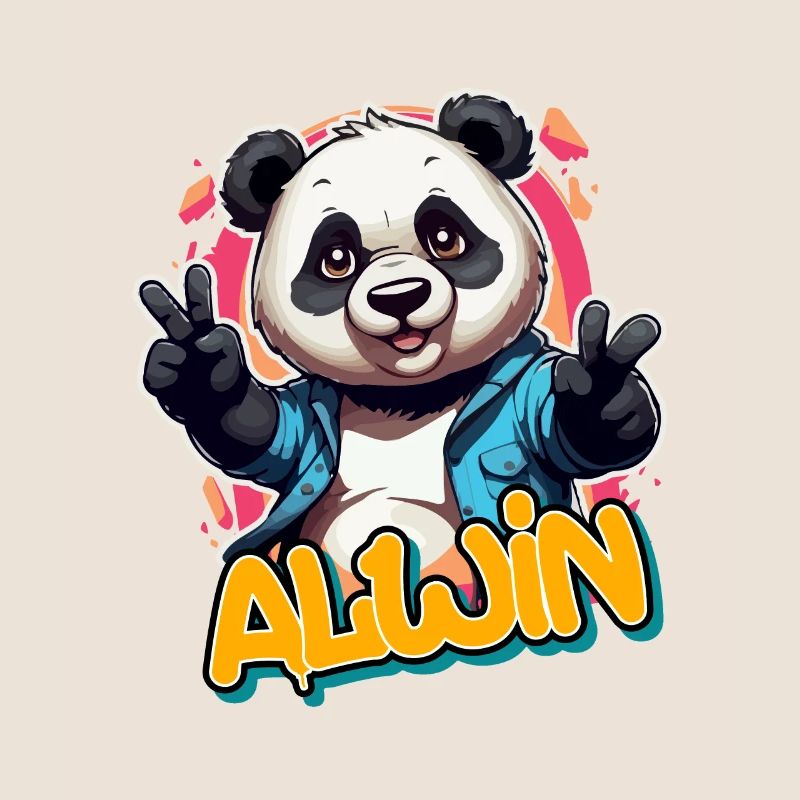 ALWIN - Beau nom de garçon avec Cool Panda