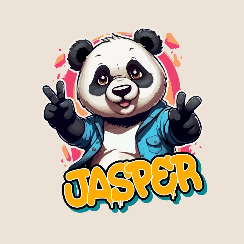 JASPER - Beau prénom de garçon avec panda cool