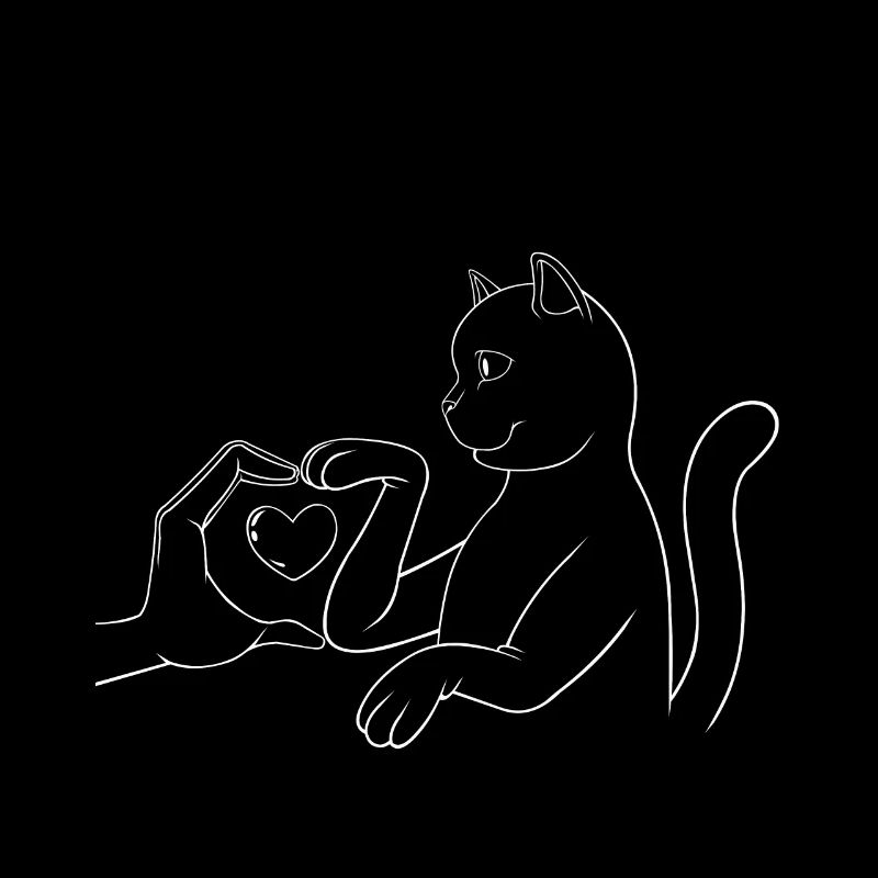 Line Art Britisch Kurzhaar Katze Britisch Blau