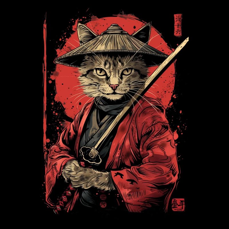 Katze Samurai Lustiges Geschenk