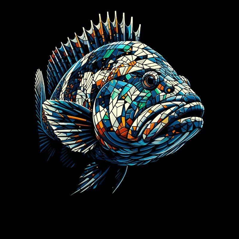 Polygone Art mérou poisson bar