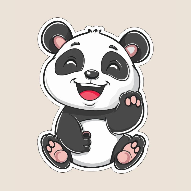 Exubérant Panda Buddy Sticker