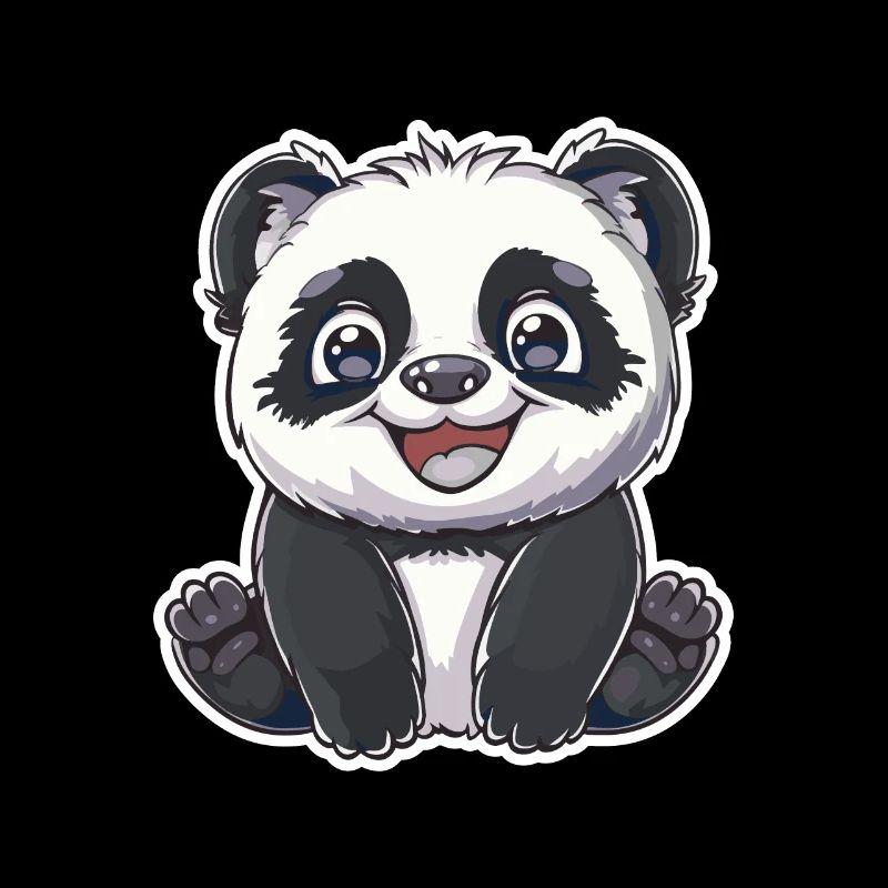 Exubérant Panda Buddy Sticker