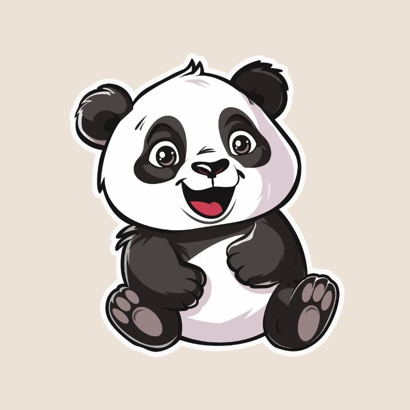Exubérant Panda Buddy Sticker