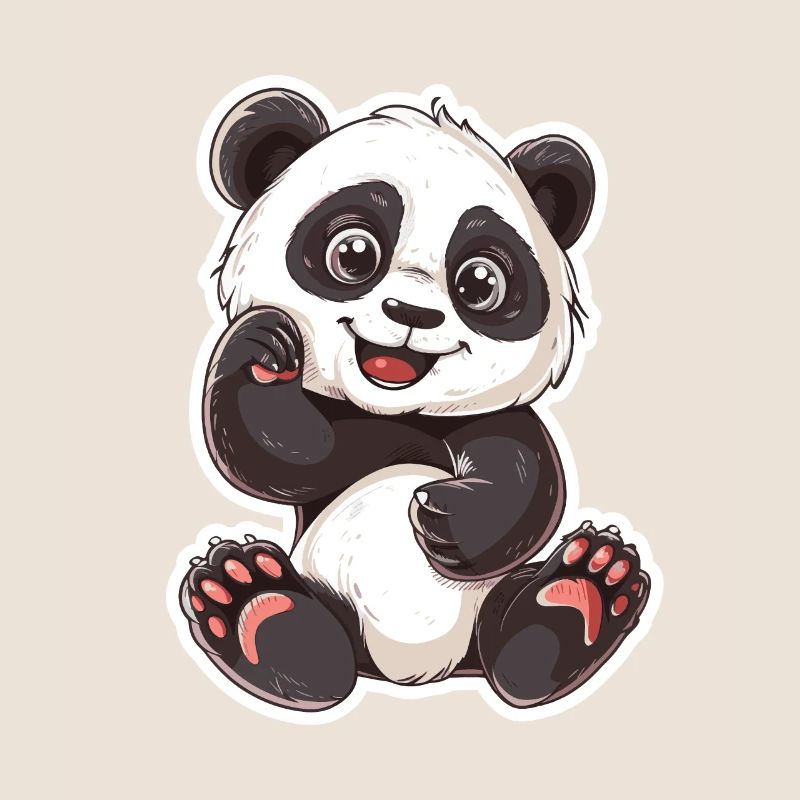 Exubérant Panda Buddy Sticker