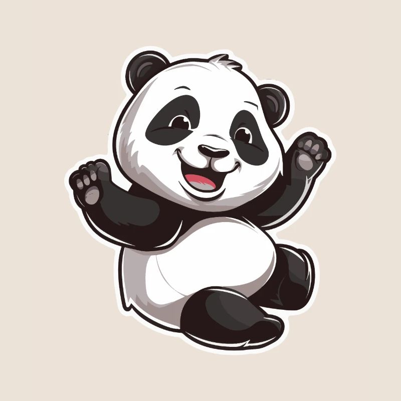 Exubérant Panda Buddy Sticker