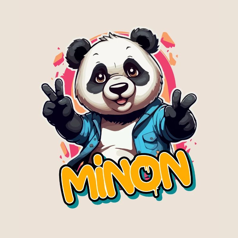 MINON - Beau nom de garçon avec Cool Panda