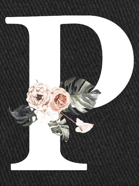 Lettre p floral tropical