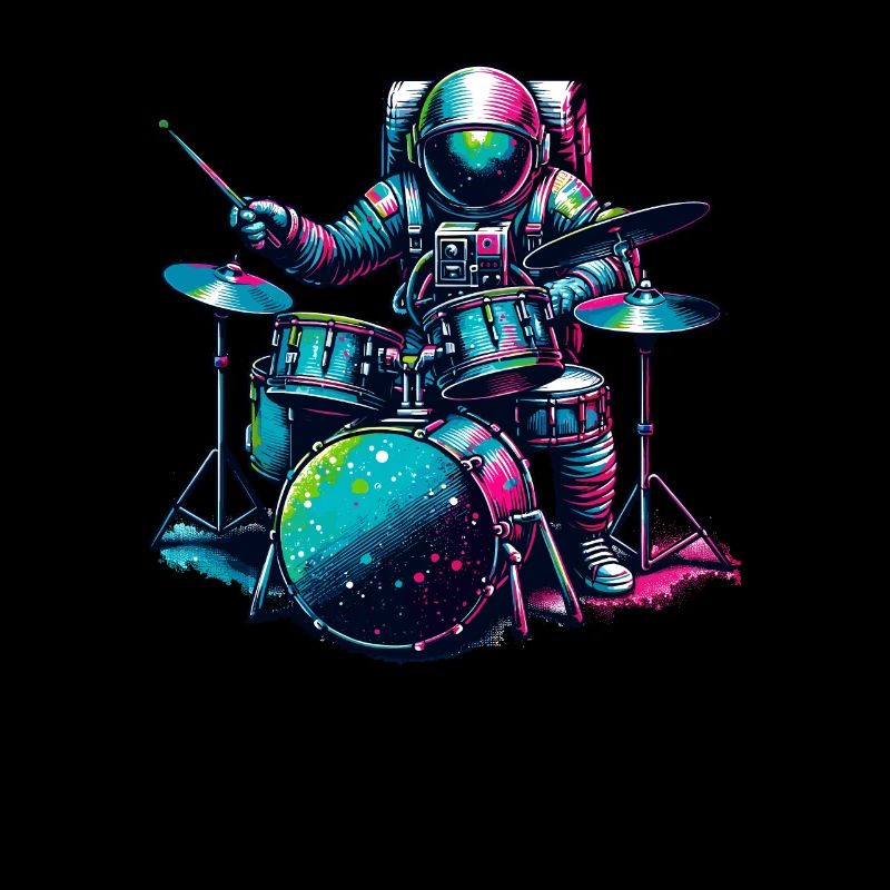 Astronaut Playing Drums Drum Drummer Drumming