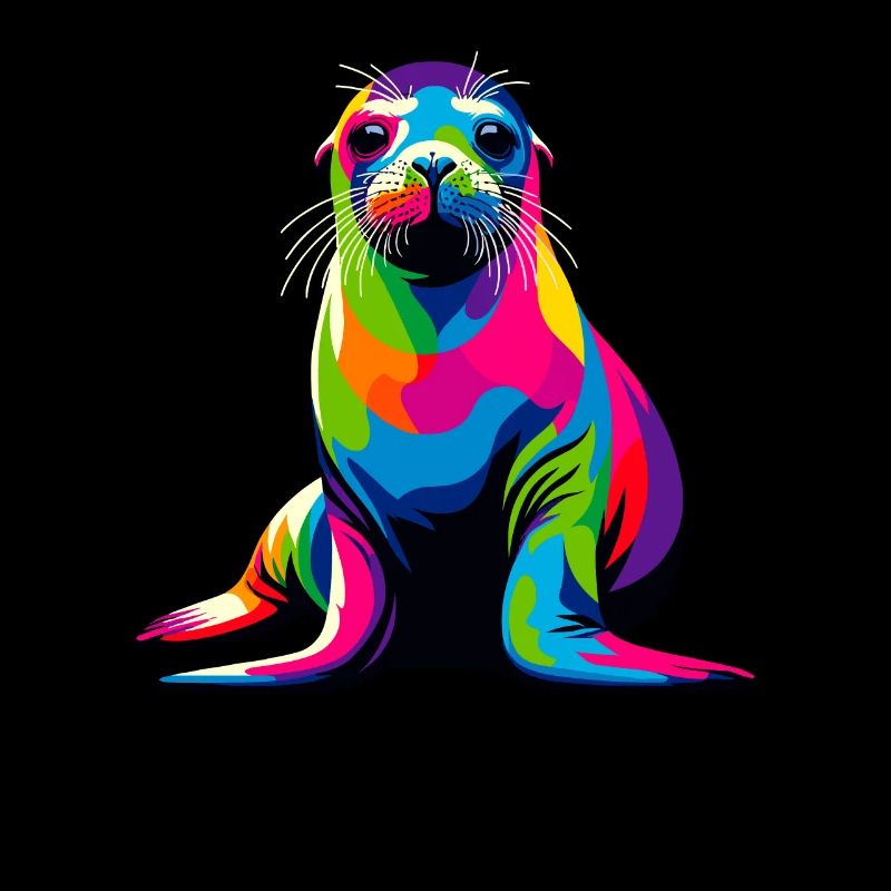Pop Art coloré Moine hawaïen phoque phoque