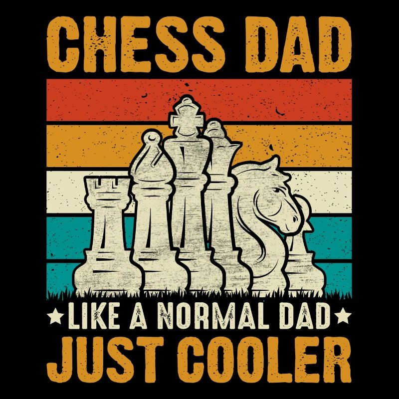 Funny Chess Pieces Dad's Vintage Retro Distressed
