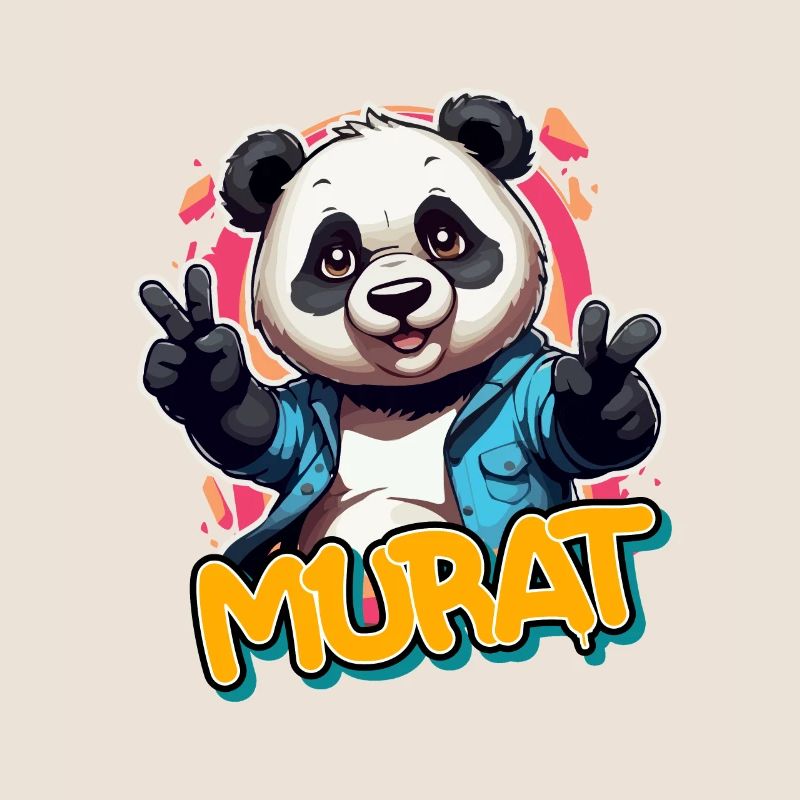 MURAT - Handsome boy name with cool panda