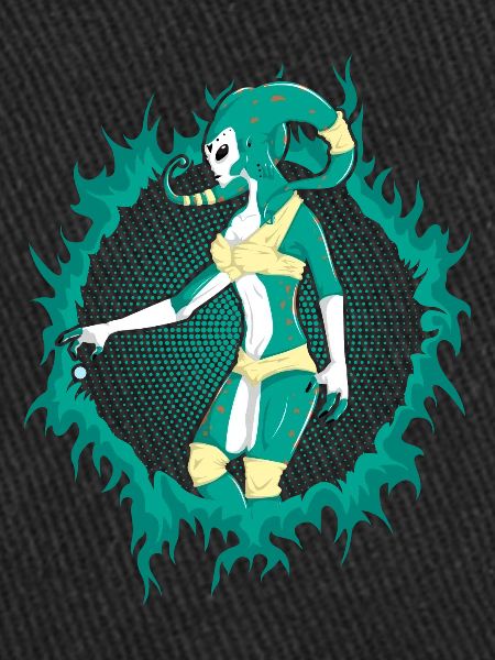 Alien with Halftone Background