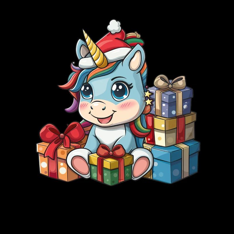 Licorne Noël Kawaii