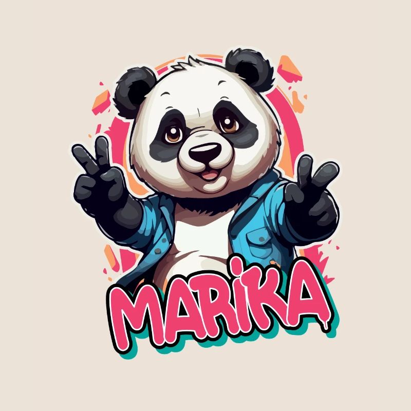 MARIKA - Schöner Mädchen Name mit coolem Panda