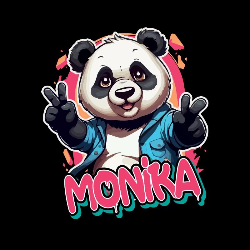 MONIKA - Schöner Mädchen Name mit coolem Panda