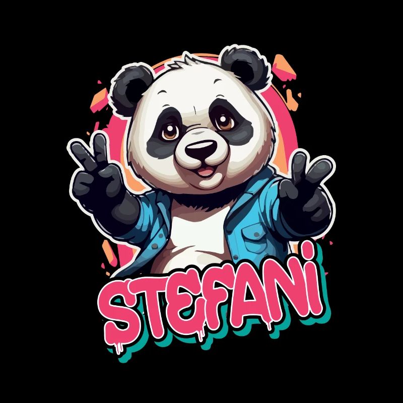 STEFANI - Schöner Mädchen Name mit coolem Panda