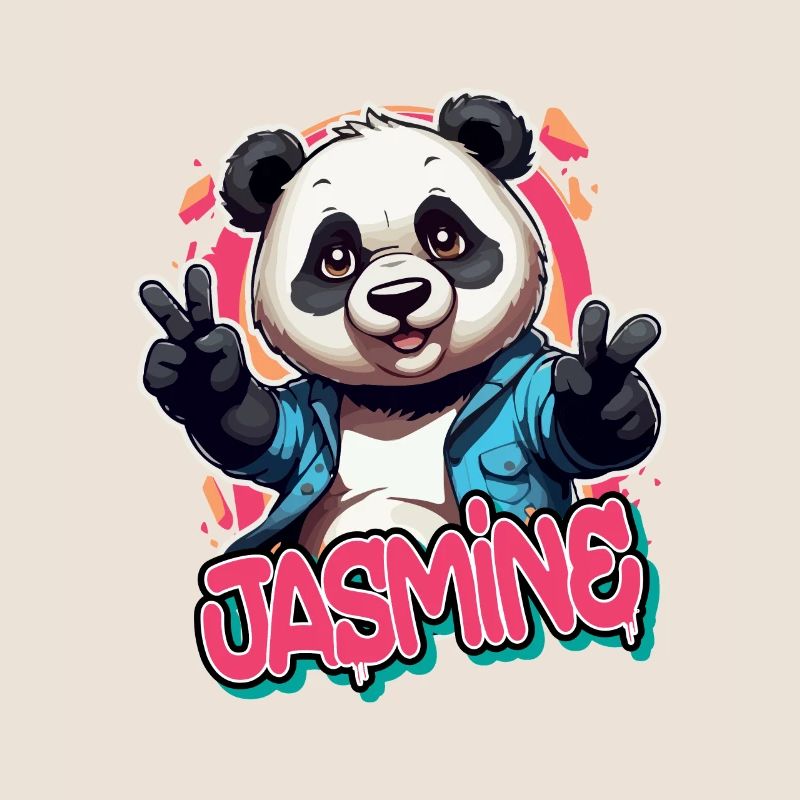 JASMINE - Schöner Mädchen Name mit coolem Panda