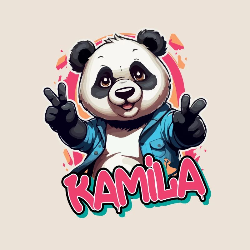 KAMILA - Schöner Mädchen Name mit coolem Panda