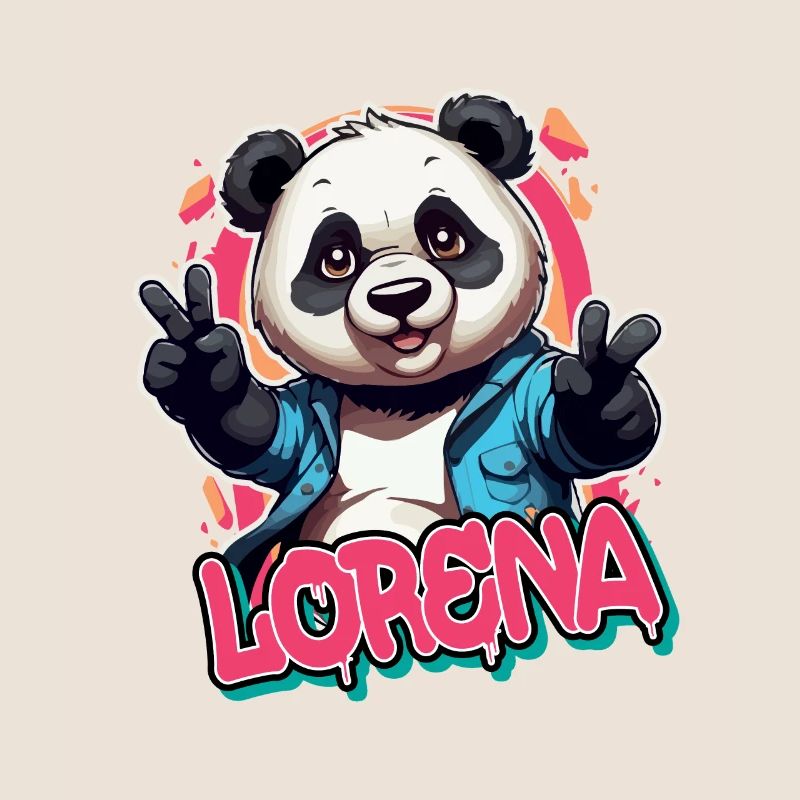 LORENA - Schöner Mädchen Name mit coolem Panda