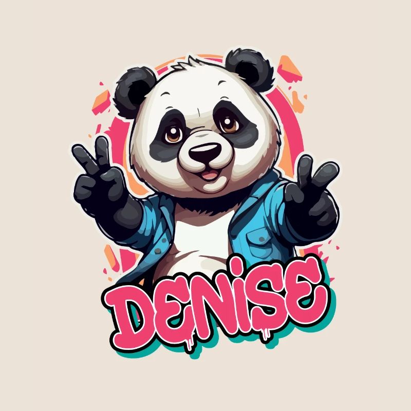 DENISE - Schöner Mädchen Name mit coolem Panda