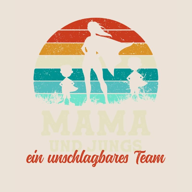 Team Super Mama Zwei Söhne Jungs Muttertag Kinder