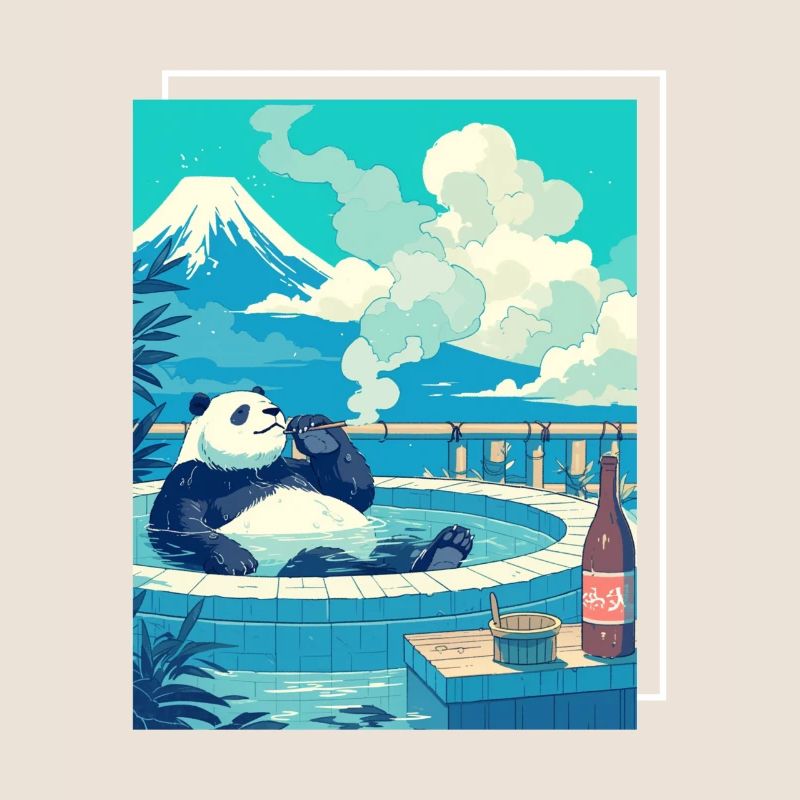 Panda Ours Onsen Panda géant japonais