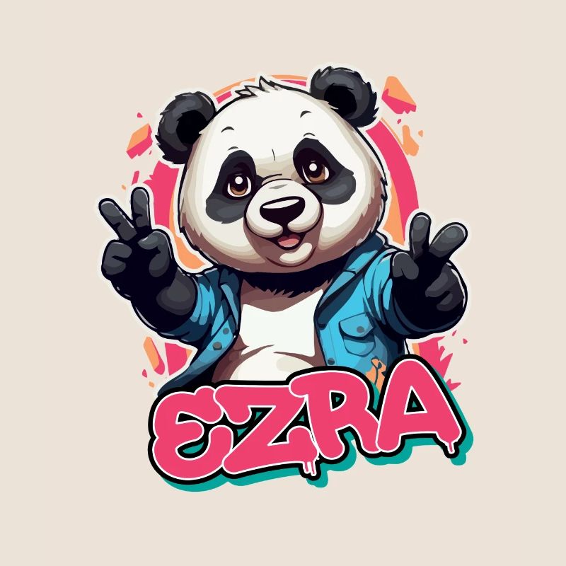 EZRA - Schöner Mädchen Name mit coolem Panda