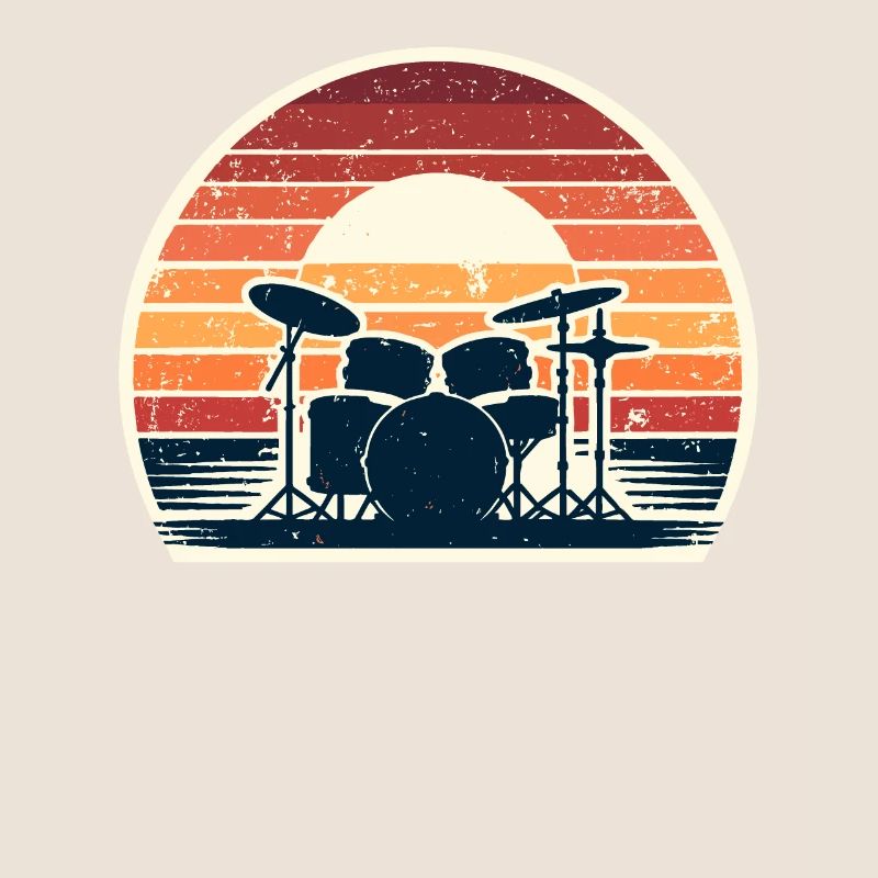 Retro Drumset Drum Drummer Drumming Drummers