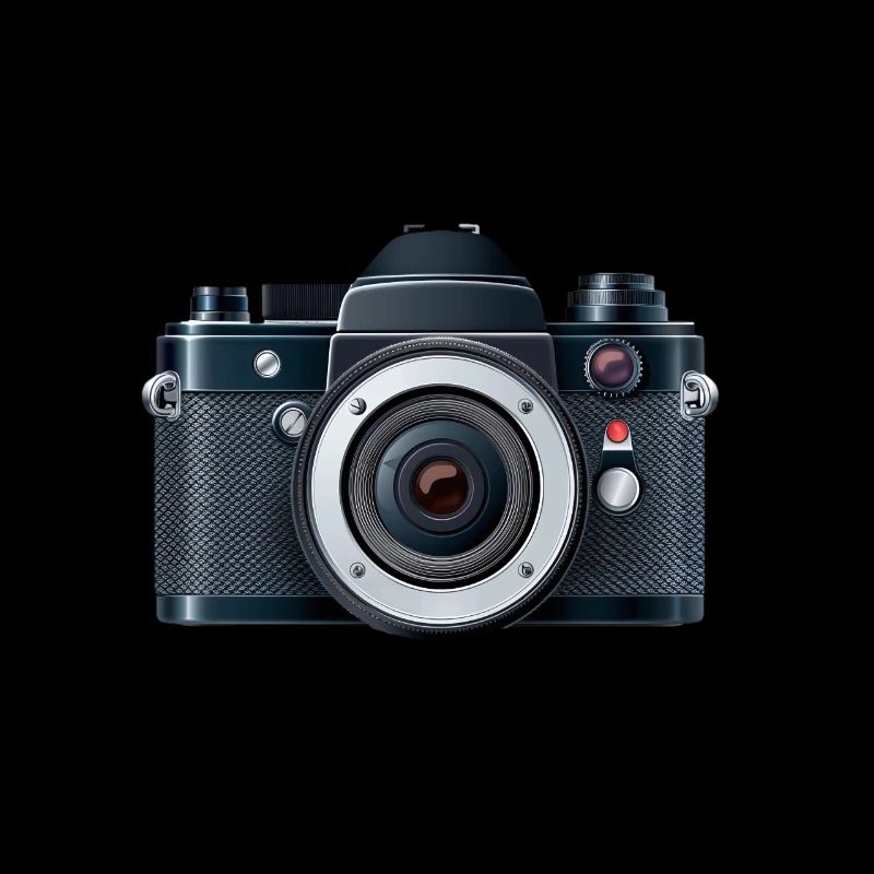 Digital camera with flash in a 2d illustration