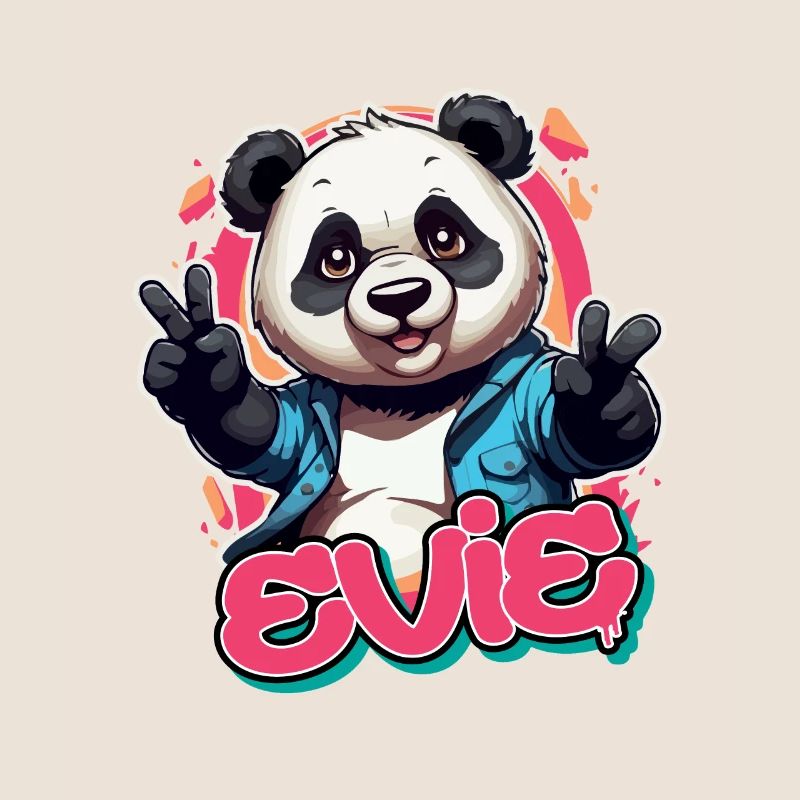 EVIE - Schöner Mädchen Name mit coolem Panda