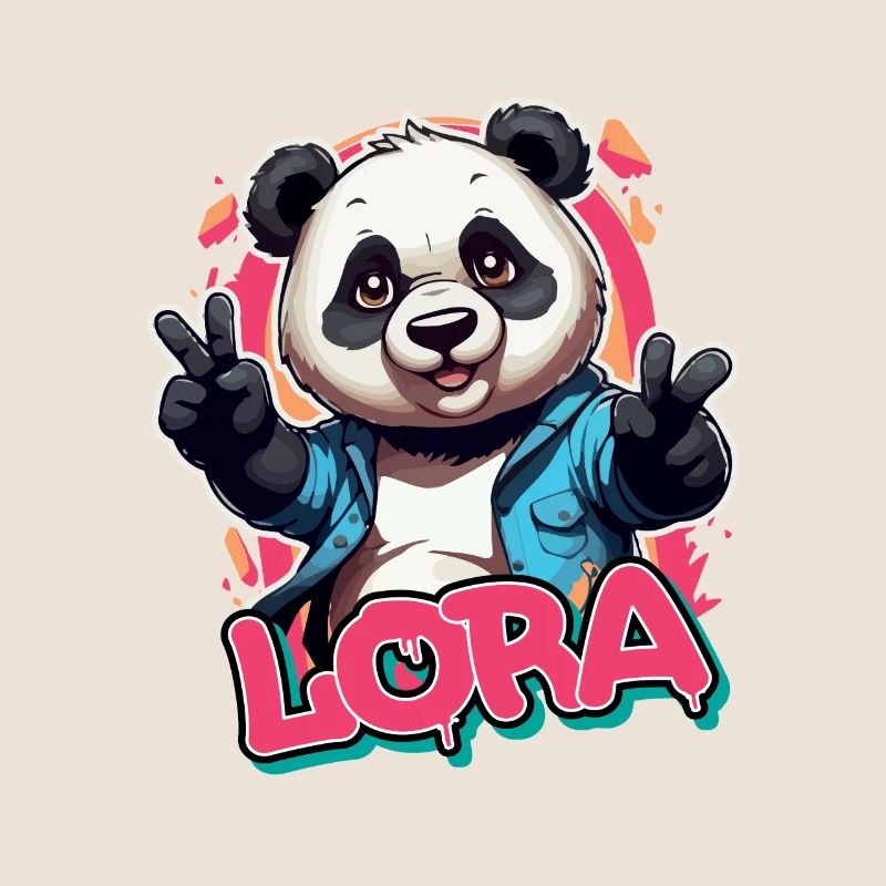 LORA - Schöner Mädchen Name mit coolem Panda