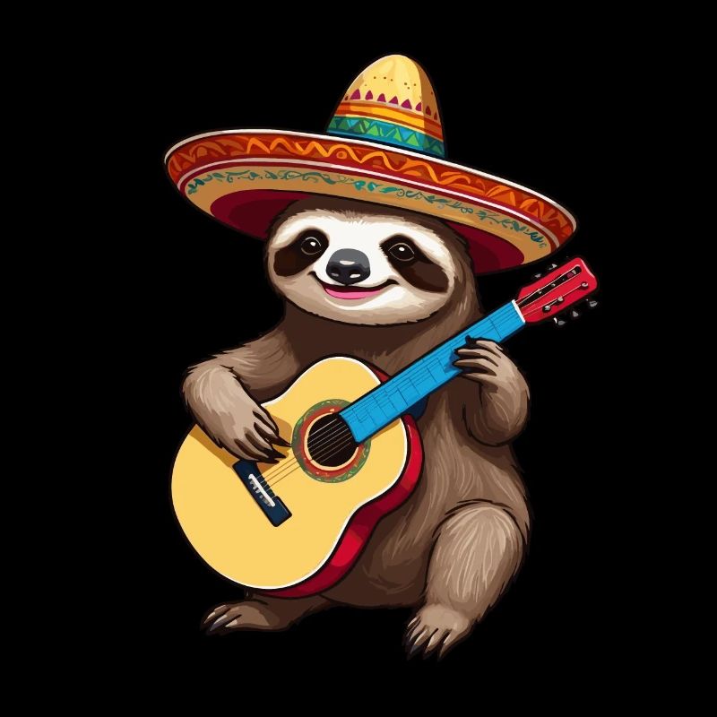 Sloth Mexican Mariachi Guitar Magic