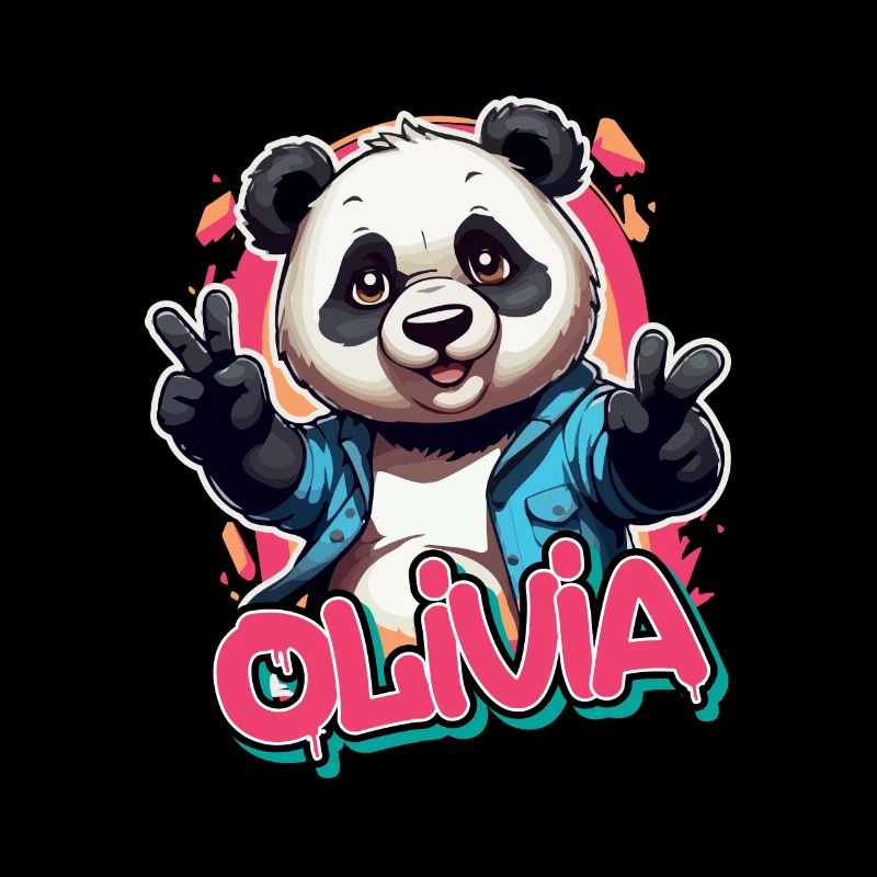 OLIVIA - Schöner Mädchen Name mit coolem Panda