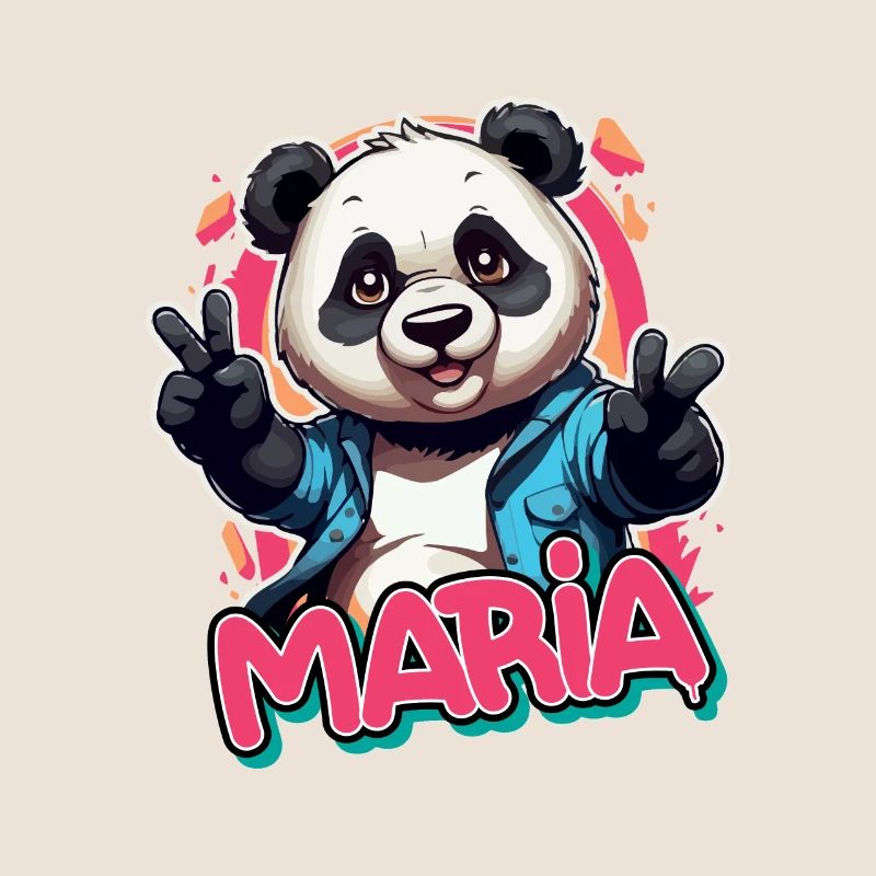 MARIA - Schöner Mädchen Name mit coolem Panda
