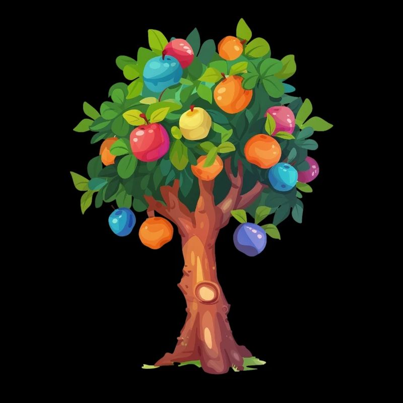 Arbre de printemps coloré avec des boules colorées