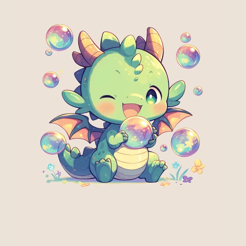 Drache Bubbles Kawaii Drache Kinder