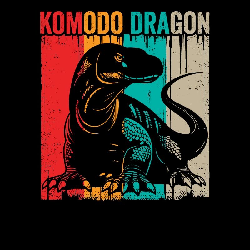 Rétro Komodo Dragon propriétaire, faune,