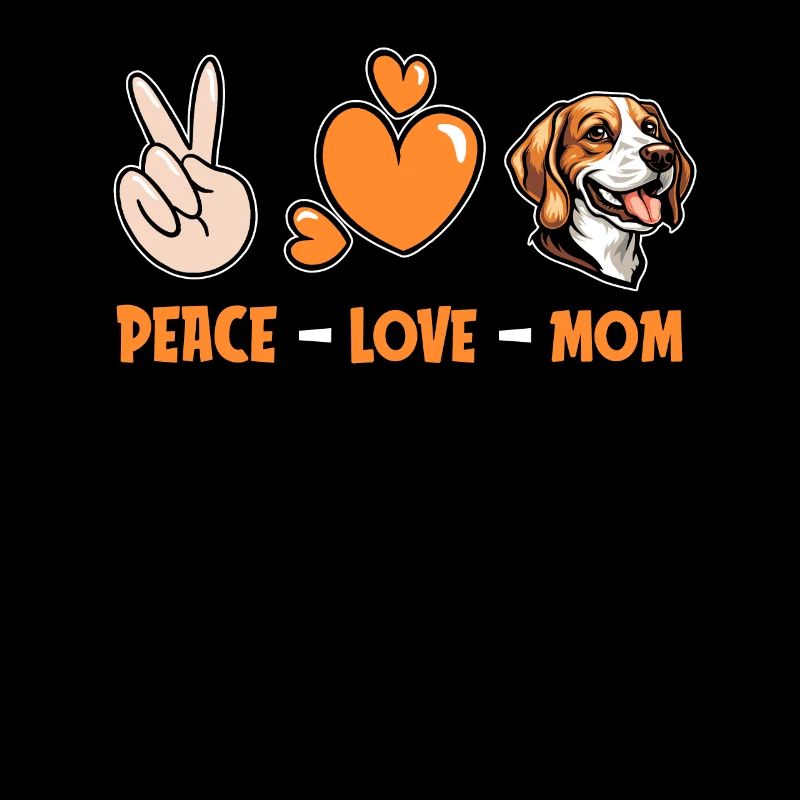 Beagle Peace Love Chien Maman