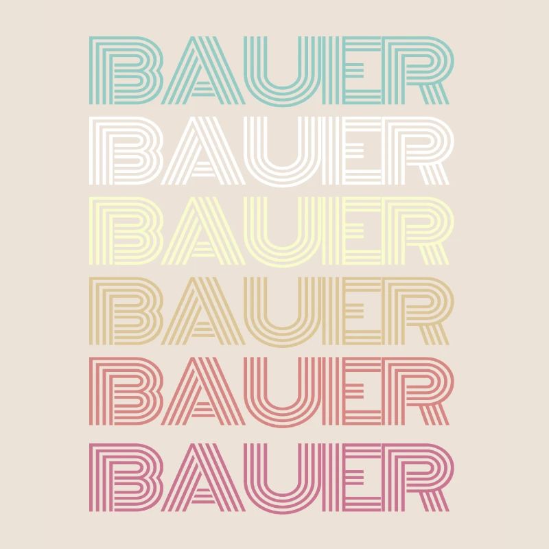 BAUER Multi-Colored Line Art Retro Style