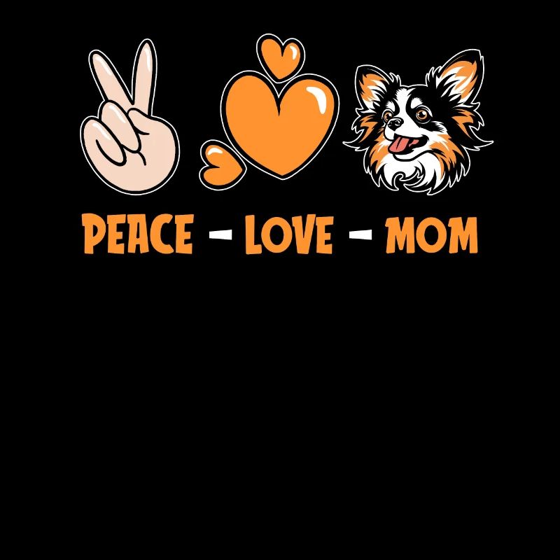 Papillon Peace Love Chien Maman