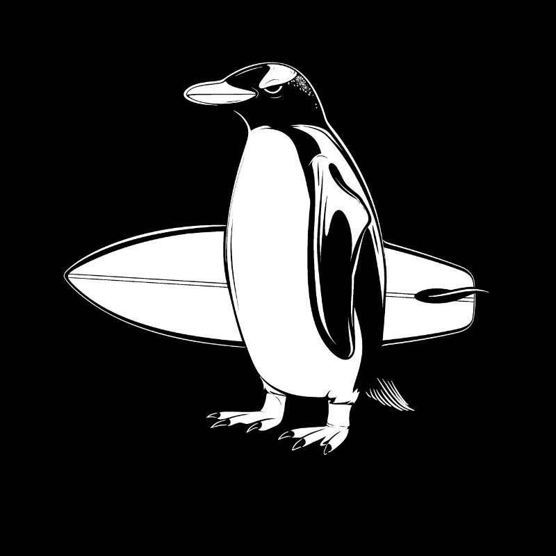 Pingouin Surf Surfer Funny Gift
